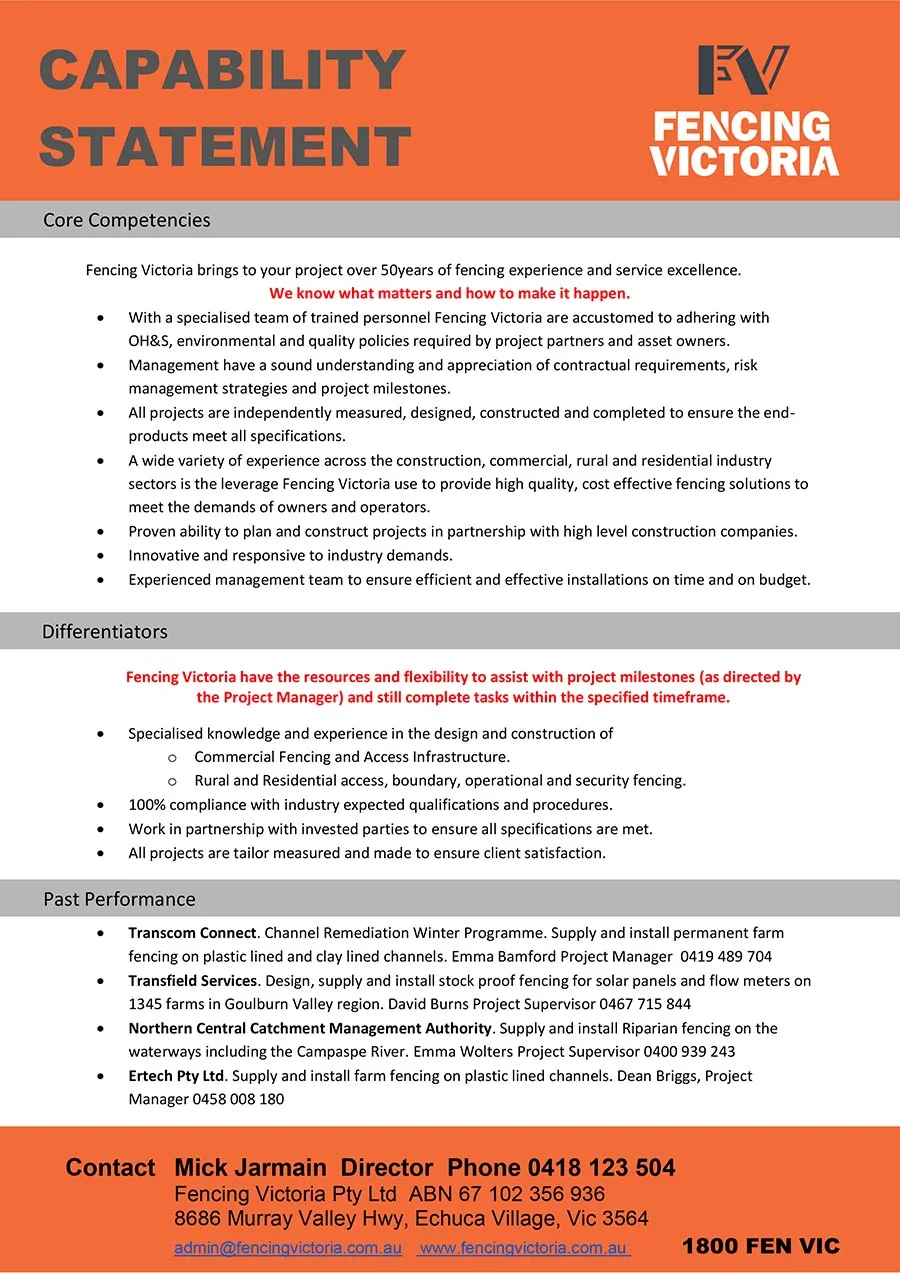 FV Capability Statement FV Capability Statement